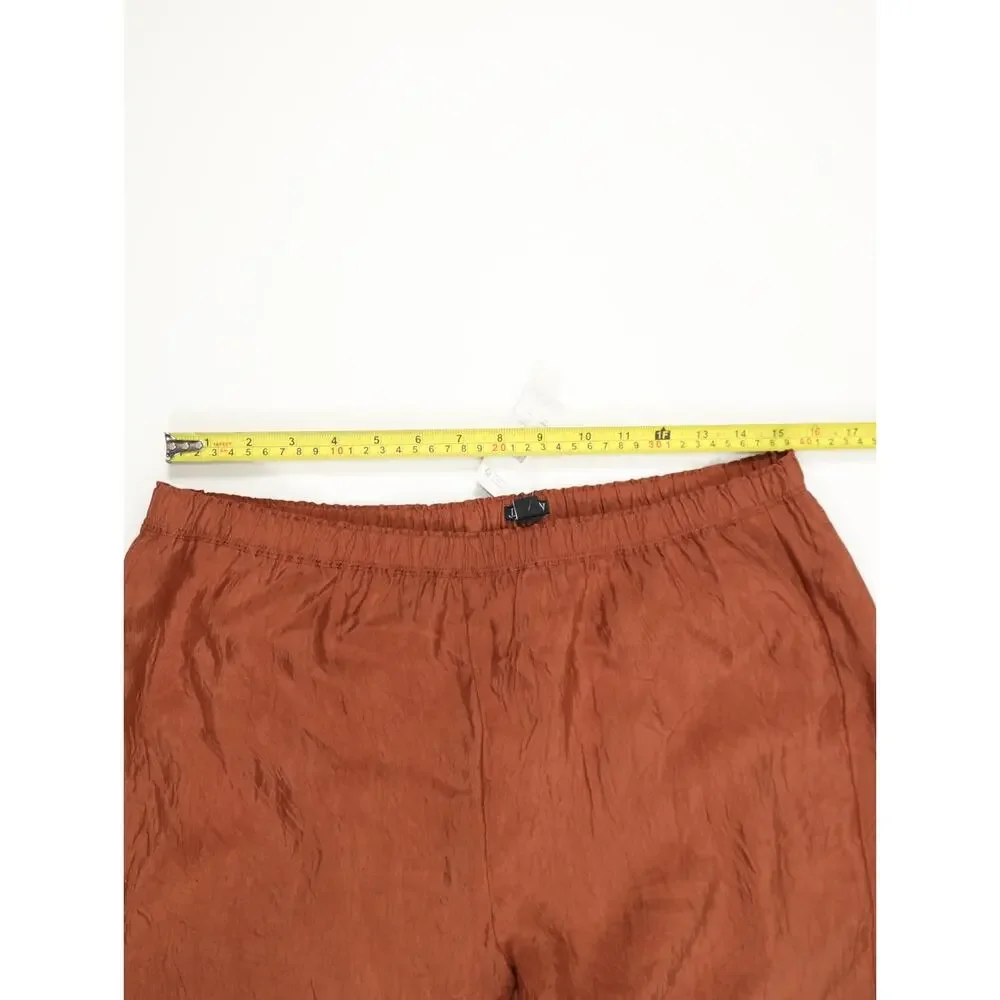 Boho Luxe Resort J.Crew Stratus Satin Wide Leg Pants Toasted Paprika M NWT